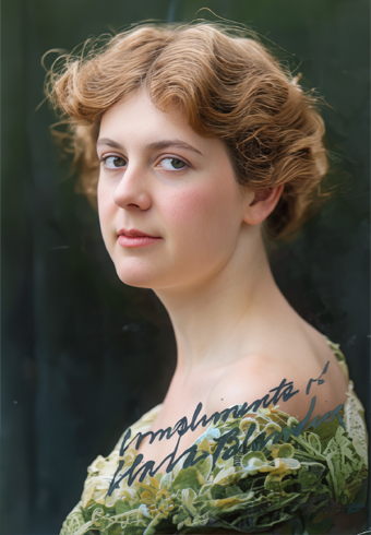 Una fotografia autografata dell'attrice Clara Blandick quando era giovane