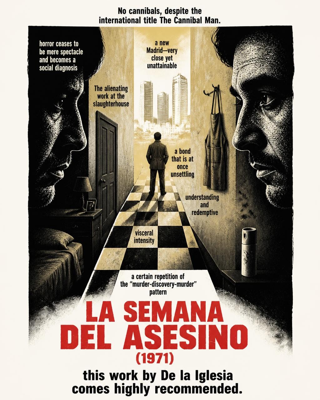 A concise, visual summary of a movie. In a nutshell, my review is a visual summary of the film l'Appartamento del 13° piano