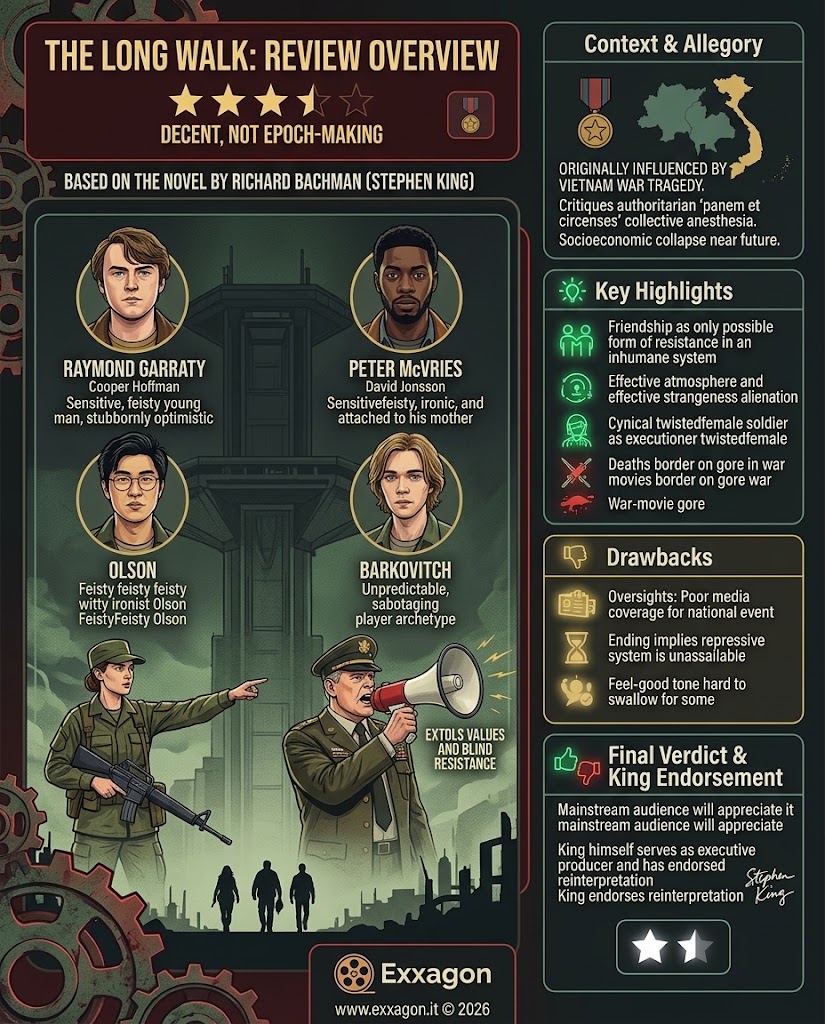 A concise, visual summary of a movie. In a nutshell, my review is a visual summary of the film Long Walk