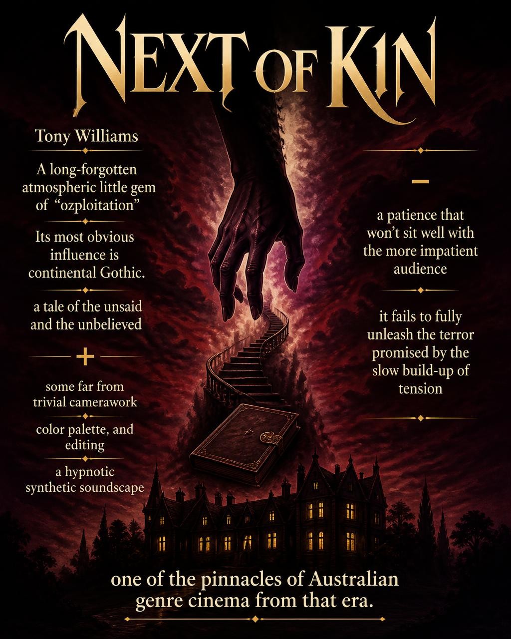 A concise, visual summary of a movie. In a nutshell, my review is a visual summary of the film Next of Kin