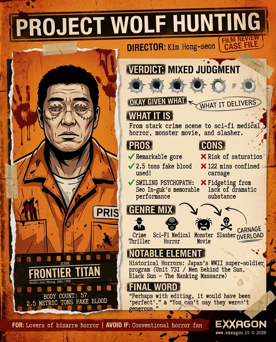 A concise, visual summary of a movie. In a nutshell, my review is a visual summary of the film Project Wolf Hunting