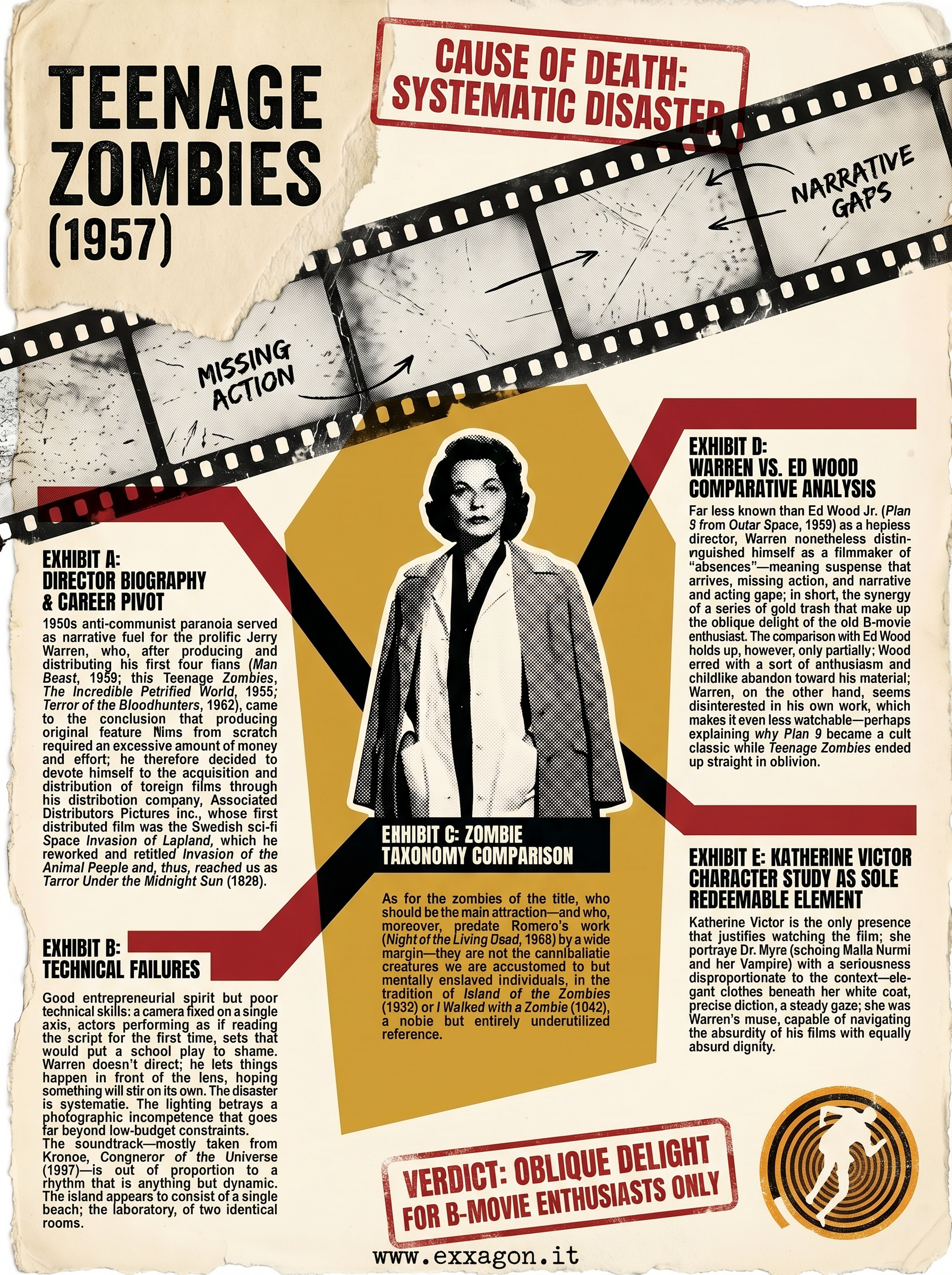 My review in a glimpse: graphic synthesis of the review of the movie Teenage Zombies