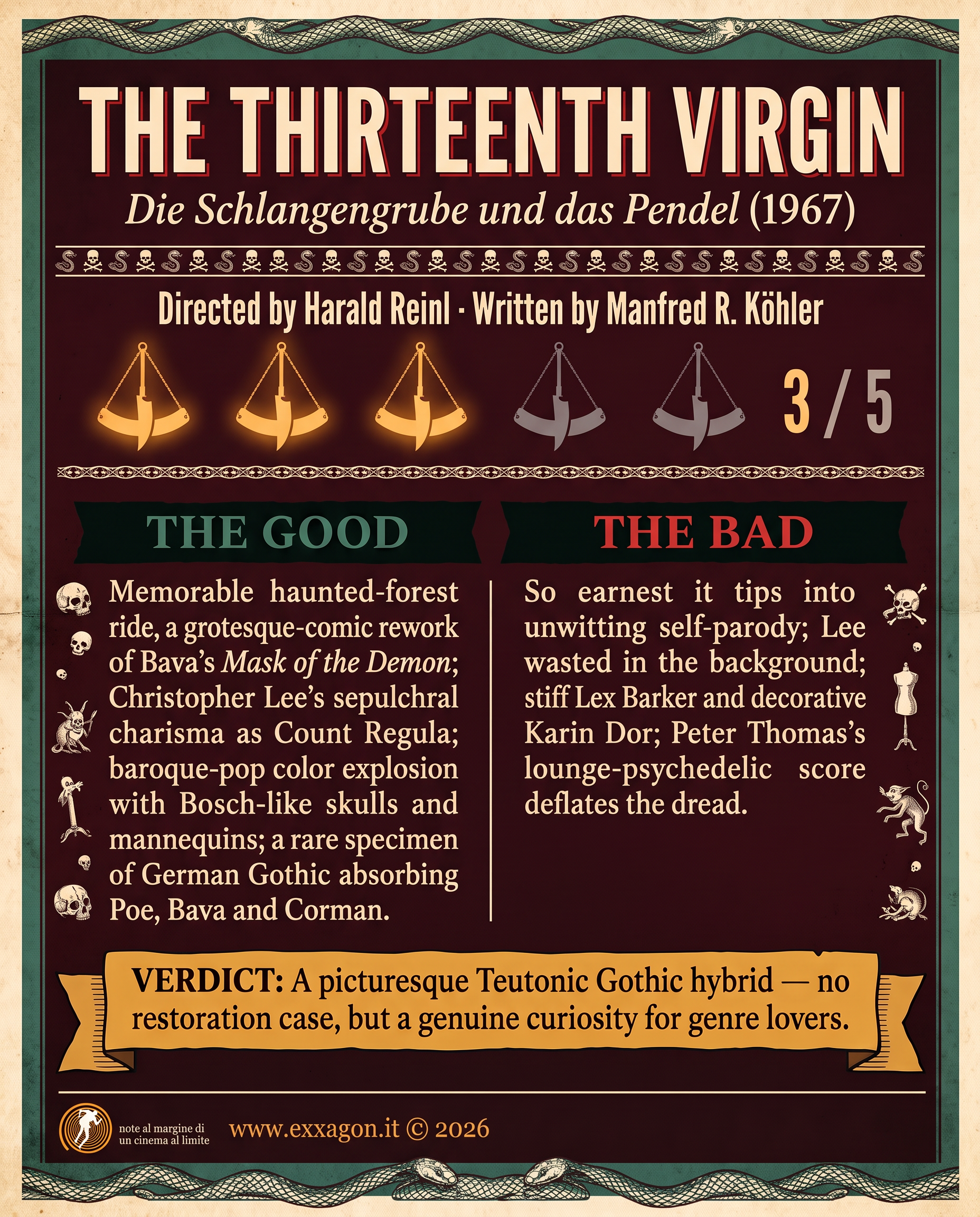 A concise, visual summary of a movie. In a nutshell, my review is a visual summary of the film La 13ma Vergine