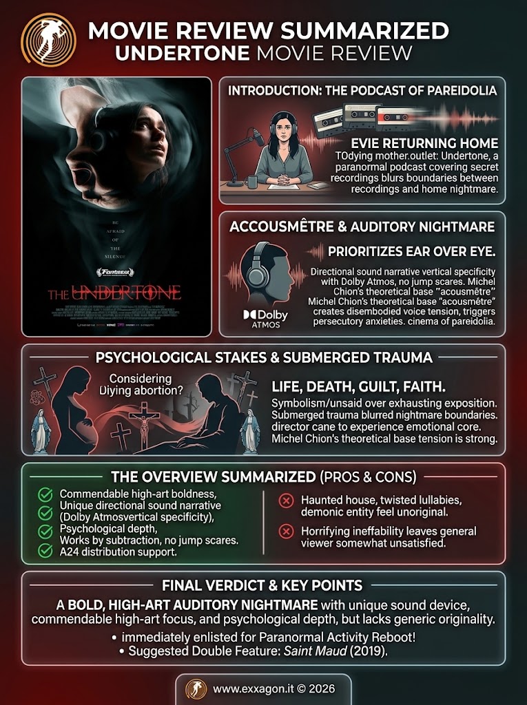 A concise, visual summary of a movie. In a nutshell, my review is a visual summary of the film Undertone