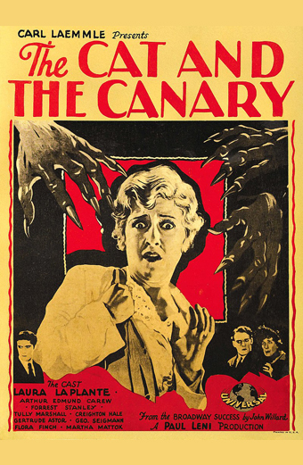 il Castello degli spettri, the cat and the canary, Paul Leni, film muto, horror muto