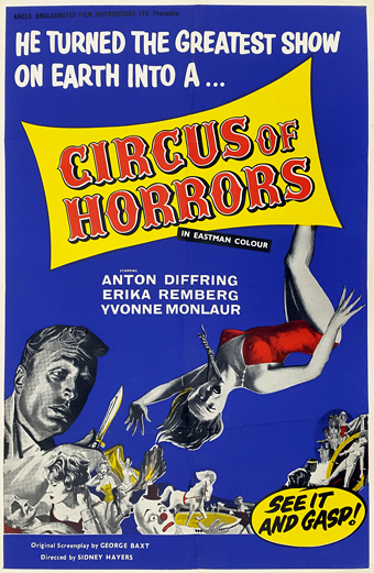 il Circo degli orrori, Sidney Hayers, Anton Diffring, Lane Hylton, Yvonne Monlaur