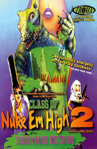 Class of nuke'em high part II, subhumanoid meltdown, Tromaville High School, Eric Louzil, Lisa Gay, Brick Bronsky