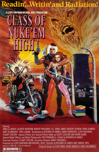 Class Of Nuke'em High, Troma film, Samuel Weil, Lloyd Kaufman, Janelle Brady, Gil Brenton