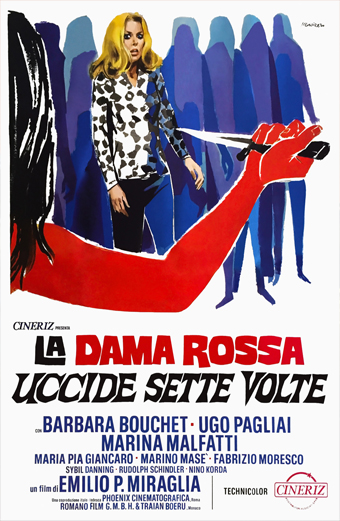 la Dama Rossa uccide sette volte, Paolo Miraglia, krimi, giallo all'italiana, Kathy e Evelyn sorelle