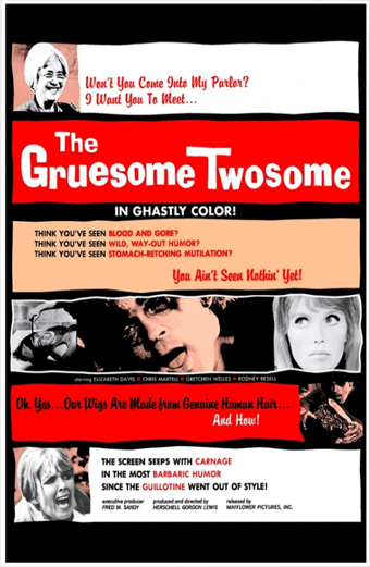 Gruesome twosome, Herschell Gordon Lewis, Elizabeth Davis, Chris Martell