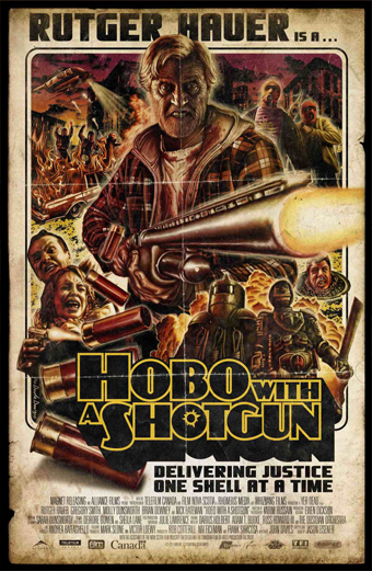 Hobo with a shotgun, Jason Eisner, Rutger Hauer, Brian Downey, Gregory Smith, Brian Downey