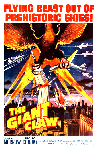 horror degli anni 50 con un uccello gigante ridicolo