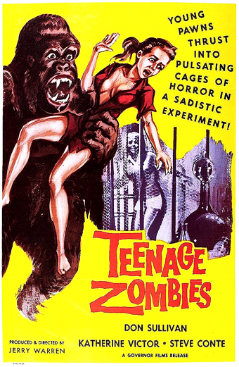 Locandina del film Teenage Zombies (1957) di Jerry Warren, horror americano di serie Z