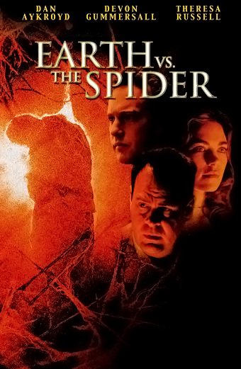 Locandina del film la Vendetta del ragno nero 2001 con un grande ragno minaccioso che incombe su un uomo spaventato in un ambiente urbano oscuro con forti contrasti di luce. Il titolo la Vendetta del ragno nero appare in caratteri grandi. Il tono generale è di suspense e inquietudine.