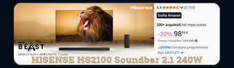 spazio pubblicità amazon soundbar hisense